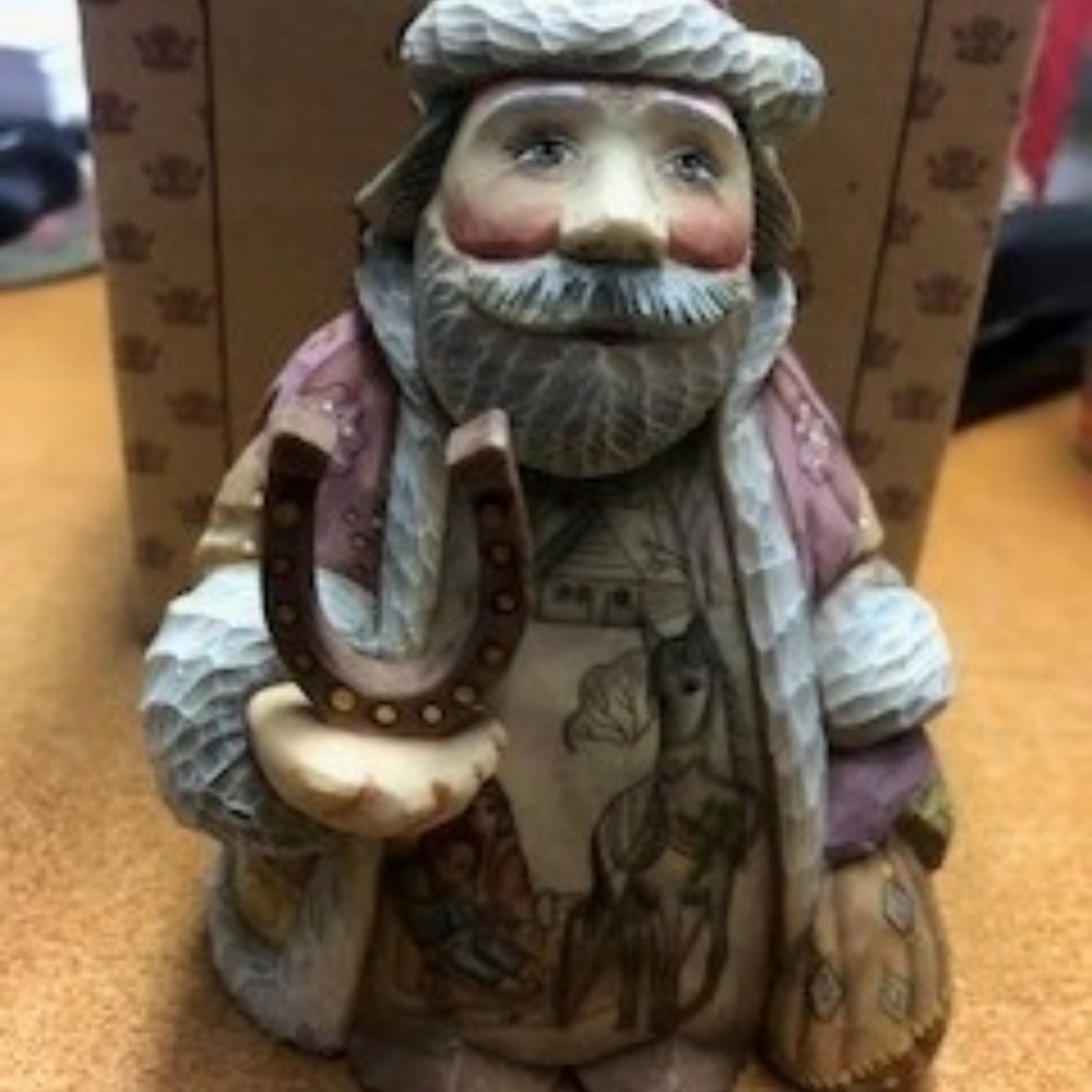 Derevo Collection Lucky Travels Santa w/ horseshoe